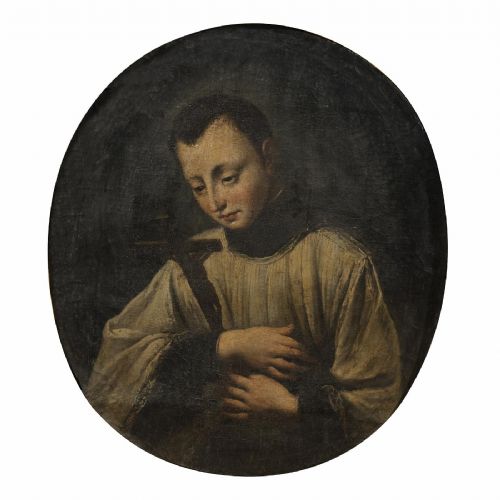 Século XVIII mestre veneziano "St. Aloysius Gonzaga" Óleo sobre tela